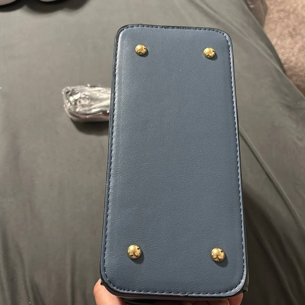 Elegant Blue Box Handbag case New with Strap
